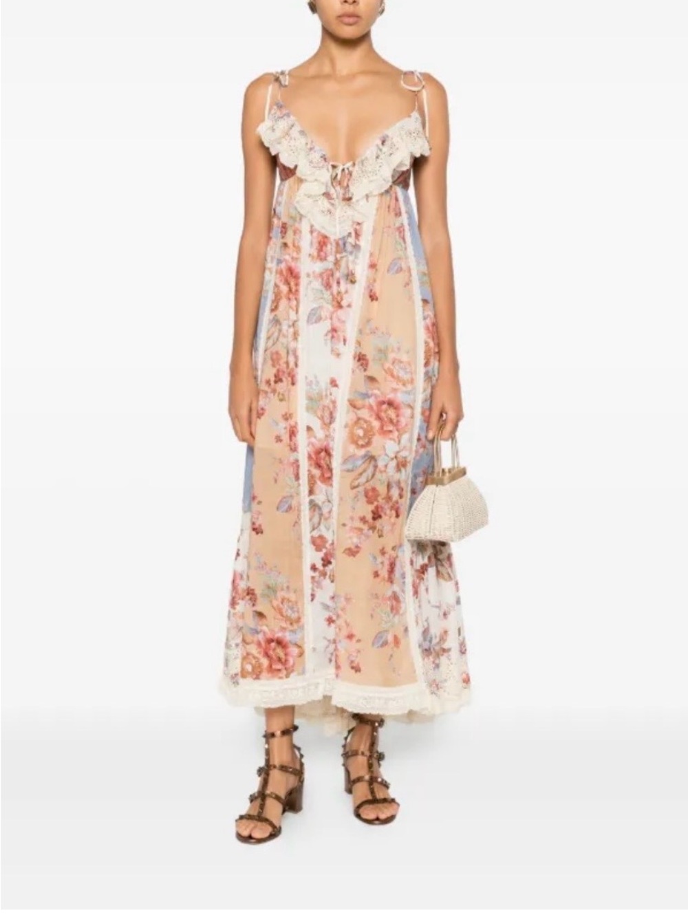 Zimmermann Floral Lace Midi Dress Size 1 NWOT